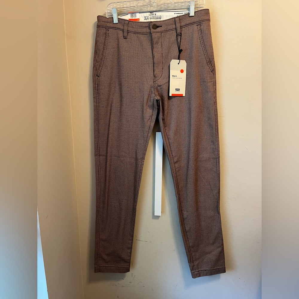 Levis XX Chino Pants Mens 32x34 Brown Standard Taper Performance Warm Stretch